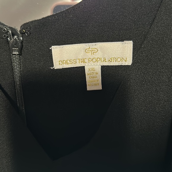 Dress the Population Deep V-Back Side Slit Iris Maxi Dress Black Size XXL - Picture 9 of 12